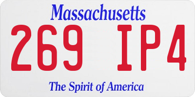 MA license plate 269IP4