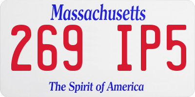 MA license plate 269IP5