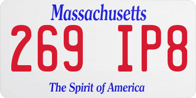 MA license plate 269IP8