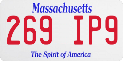 MA license plate 269IP9