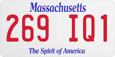 MA license plate 269IQ1