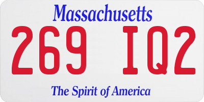 MA license plate 269IQ2