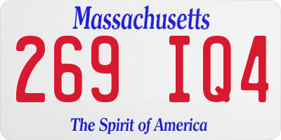 MA license plate 269IQ4