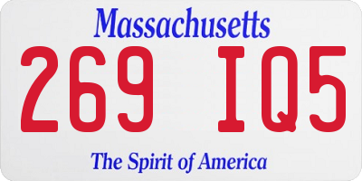 MA license plate 269IQ5