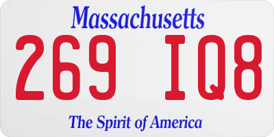 MA license plate 269IQ8