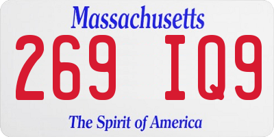 MA license plate 269IQ9