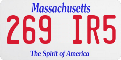 MA license plate 269IR5