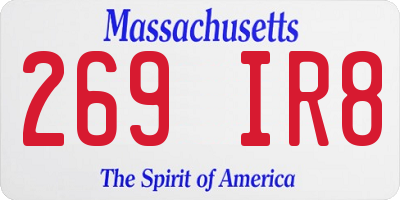 MA license plate 269IR8