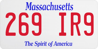 MA license plate 269IR9