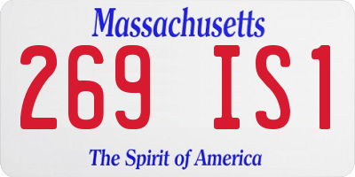 MA license plate 269IS1