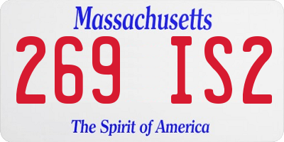 MA license plate 269IS2