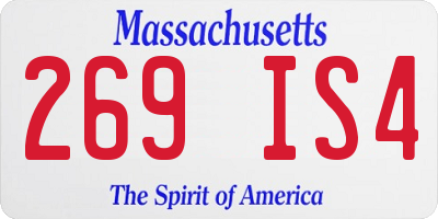 MA license plate 269IS4