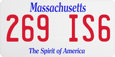 MA license plate 269IS6