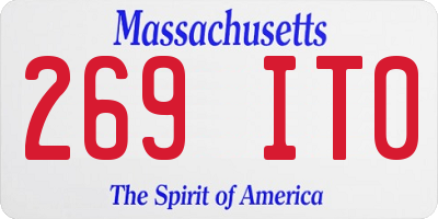 MA license plate 269IT0
