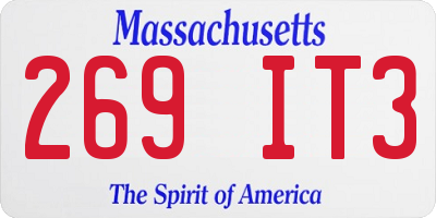 MA license plate 269IT3