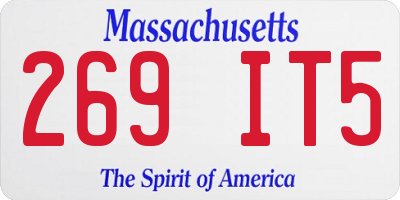 MA license plate 269IT5