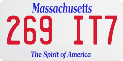 MA license plate 269IT7