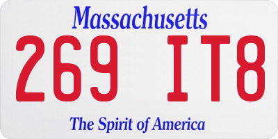 MA license plate 269IT8