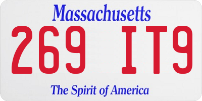 MA license plate 269IT9