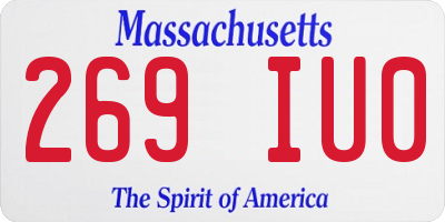 MA license plate 269IU0
