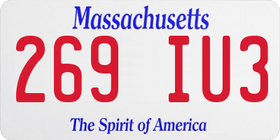 MA license plate 269IU3