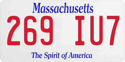 MA license plate 269IU7