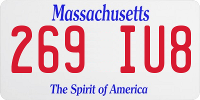 MA license plate 269IU8