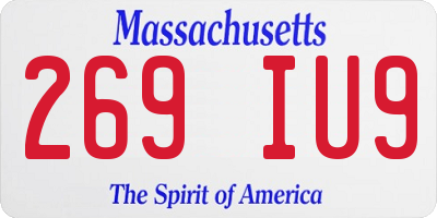 MA license plate 269IU9