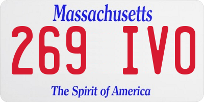 MA license plate 269IV0