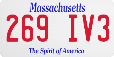 MA license plate 269IV3