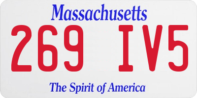 MA license plate 269IV5