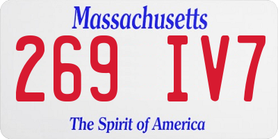 MA license plate 269IV7