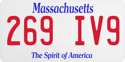 MA license plate 269IV9