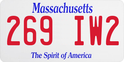 MA license plate 269IW2