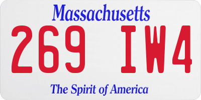 MA license plate 269IW4
