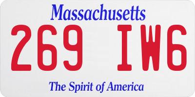 MA license plate 269IW6