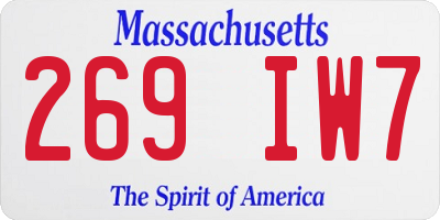 MA license plate 269IW7