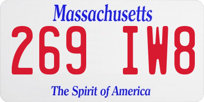 MA license plate 269IW8