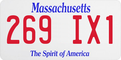 MA license plate 269IX1