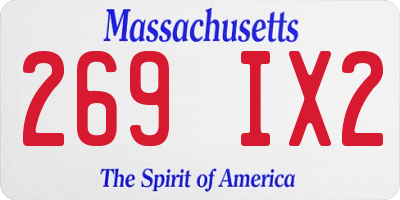 MA license plate 269IX2