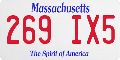 MA license plate 269IX5