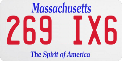 MA license plate 269IX6