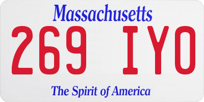 MA license plate 269IY0