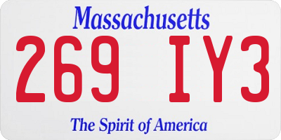MA license plate 269IY3