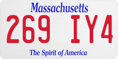 MA license plate 269IY4