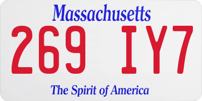 MA license plate 269IY7