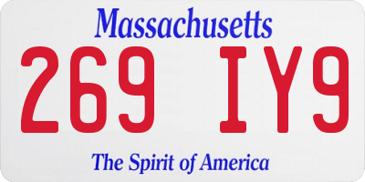MA license plate 269IY9