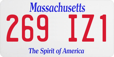 MA license plate 269IZ1