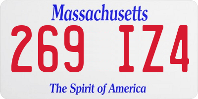 MA license plate 269IZ4