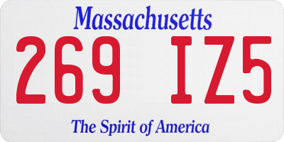 MA license plate 269IZ5